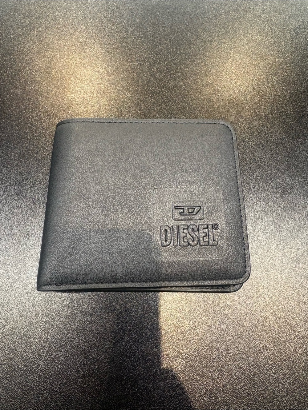 Diesel Black Leather Bi-Fold Card Holder Wallet
